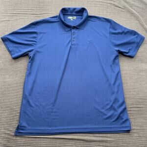 Loudmouth Polo Shirt Mens XL Blue Performance Golf Lightweight 100% Polyester